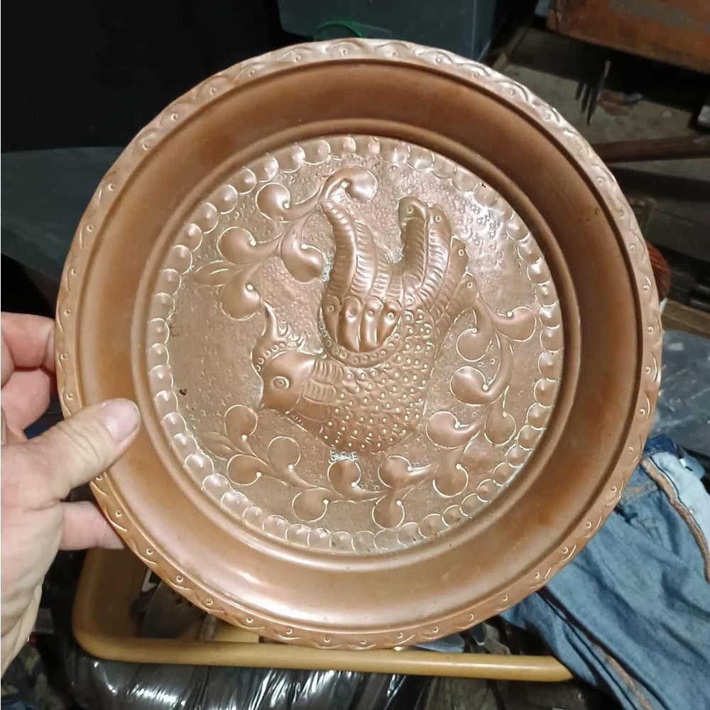 Elegant Copper Decorative Plate